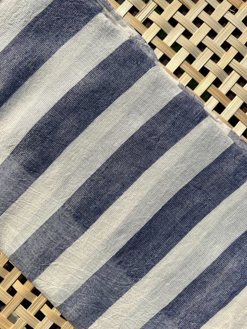 Handloom Woven Cotton Scarf - Ocean Stripes