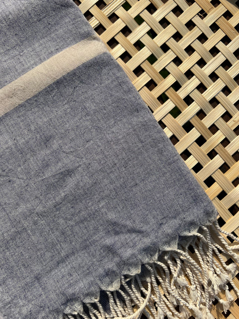 Handloom Woven Cotton Scarf - Ocean